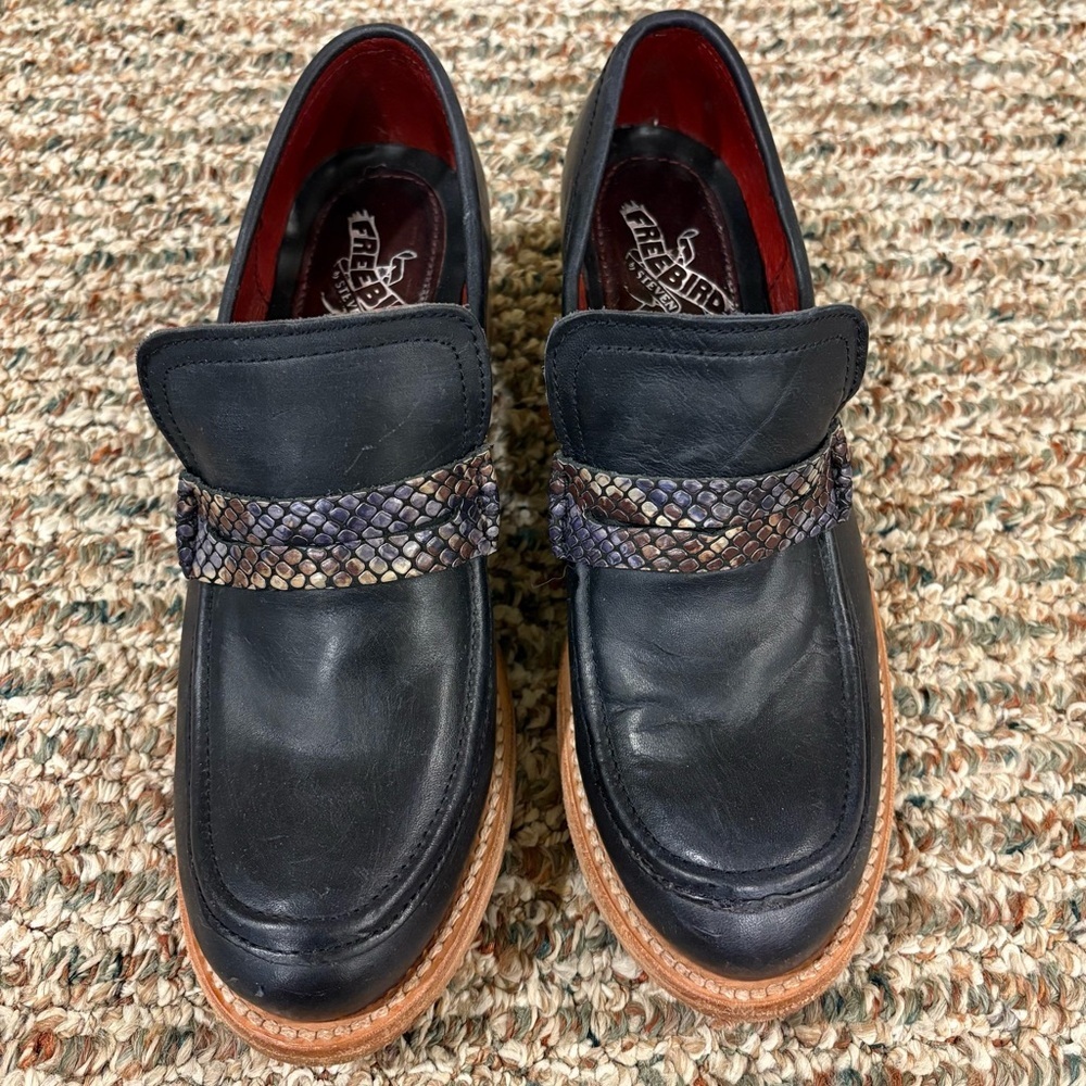 Freebird Macbeth Black Leather Women’s Loafers Sz.6